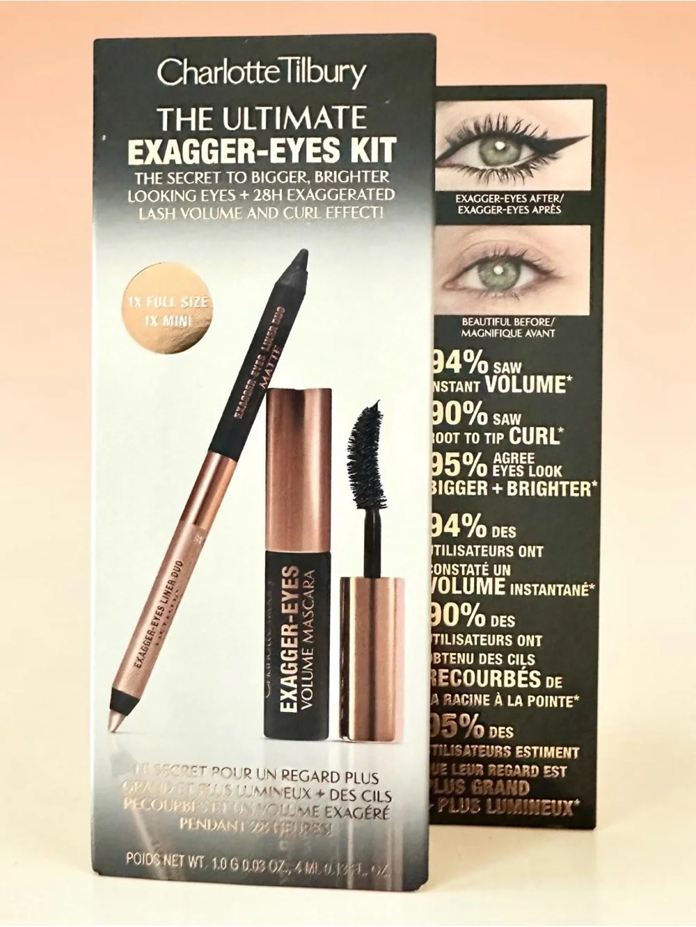 Charlotte Tilbury Exagger-Eyes Kit - Mini Mascara & Eye Liner Duo New